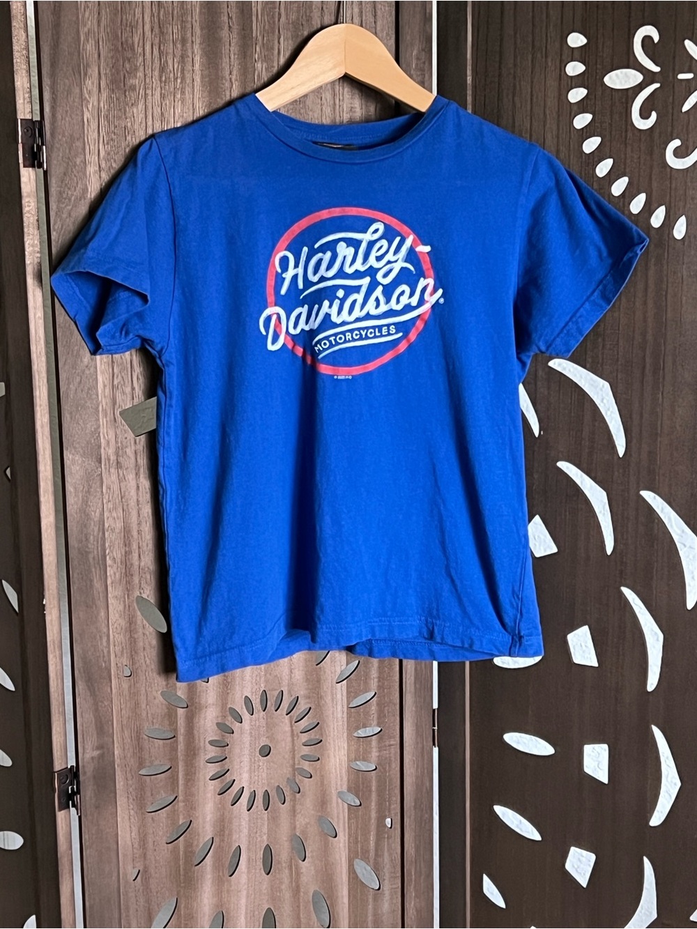 Harley-Davidson Royal Blue Kids Tee with Red & White Logo
